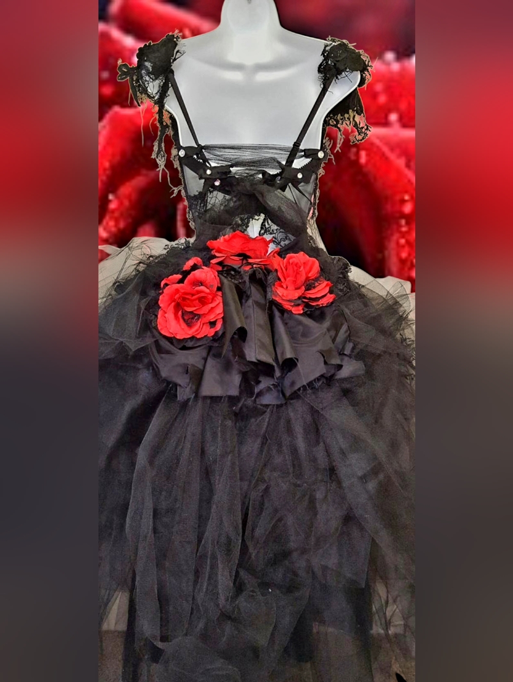 BELLA BLACK SWAN Goth Corset Wedding Gown Set - Picture 9 of 9